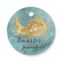 Delfín bebé de oro de Baby Shower