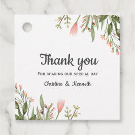 Etiquetas Para Recuerdos Delicadas flores silvestres rosadas gracias boda