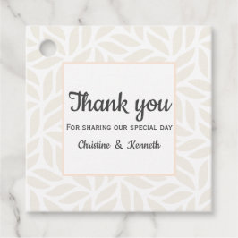 Etiquetas Para Recuerdos Delicadas hojas abstractas gracias boda