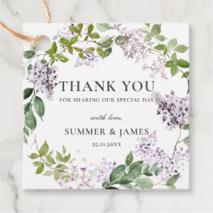 Etiquetas Para Recuerdos Delicado Boda Lilac Purple Floral Gracias