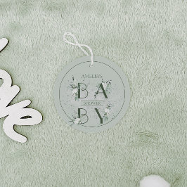 Etiquetas Para Recuerdos Delicate Sage Green Floral Baby Shower