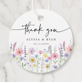 Etiquetas Para Recuerdos Delicate Wildflower Meadow Wedding Thank You