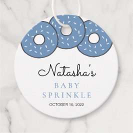 Etiquetas Para Recuerdos Derrame de Baby Shower con donuts azules