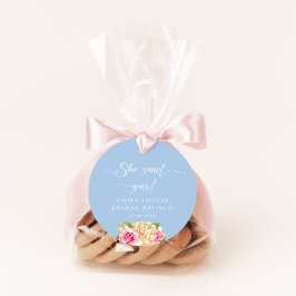 Etiquetas Para Recuerdos Desayuno Bridal de té de flores elegantes