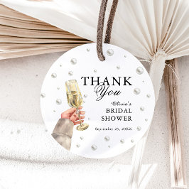 Etiquetas Para Recuerdos Desayuno Brunch de Perlas y Prosecco para despedid