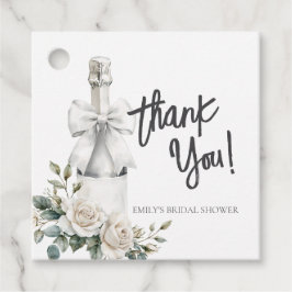 Etiquetas Para Recuerdos Desayuno Brunch Floral Blanco Elegante y Burbujean