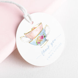 Etiquetas Para Recuerdos Desayuno Nupcial de Té de Flores Elegantes Agradec