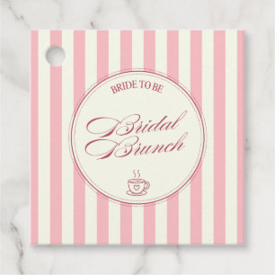 Etiquetas Para Recuerdos Desayuno Nupcial Rayas Rosadas Cafe Vintage Boda