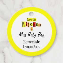 Etiquetas Para Recuerdos Desde la Cocina de Amarillo Retro Personalizado de