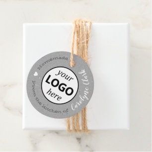 Etiquetas Para Recuerdos Desde la cocina de Gray Paper con logotipo