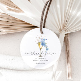 Etiquetas Para Recuerdos Despedida de soltera Azul Gracias Perlas y Prosecc