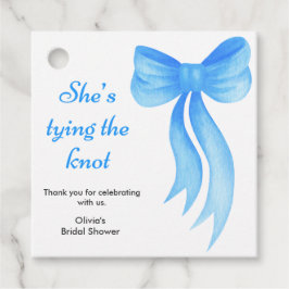Etiquetas Para Recuerdos Despedida de soltera Blue Bow She's Tying the Knot