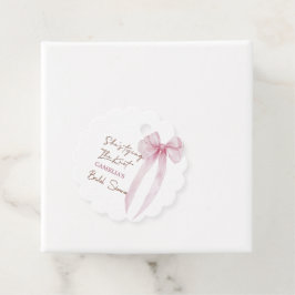 Etiquetas Para Recuerdos Despedida de soltera con lazo rosa Ella se casa