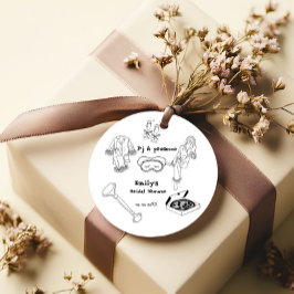 Etiquetas Para Recuerdos Despedida de soltera con Pijama y Prosecco Dibujad