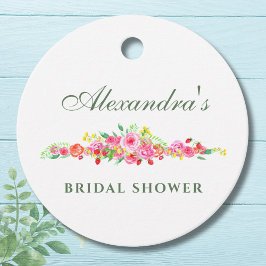 Etiquetas Para Recuerdos Despedida de Soltera de Peonía Floral Rosa Sonroja