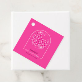 Etiquetas Para Recuerdos Despedida de soltera Disco Boogie Rosa Brillante