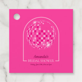 Etiquetas Para Recuerdos Despedida de soltera Disco Boogie Rosa Brillante