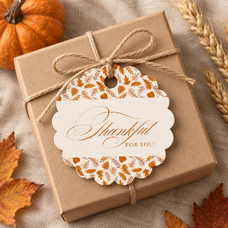 Etiquetas Para Recuerdos Día de Acción de Gracias al Cliente | Otoño Elegan