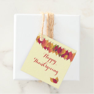Etiquetas Para Recuerdos Día de Acción de Gracias Día de Otoño Colorful Lea