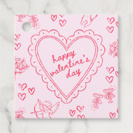 Etiquetas Para Recuerdos Día de Galentines San Valentín Rosa Femenino