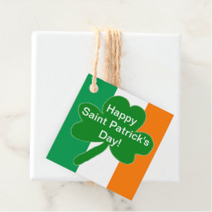 Etiquetas Para Recuerdos Día de San Patricio festivo verde blanco naranja