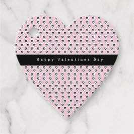 Etiquetas Para Recuerdos Día de San Valentín Corazones Mini Patrón Rosa Neg