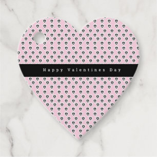 Etiquetas Para Recuerdos Día de San Valentín Corazones Mini Patrón Rosa Neg