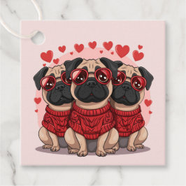 Etiquetas Para Recuerdos Día de San Valentín Pug Dogs