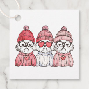Etiquetas Para Recuerdos Día de San Valentín Shih Tzu Dogs