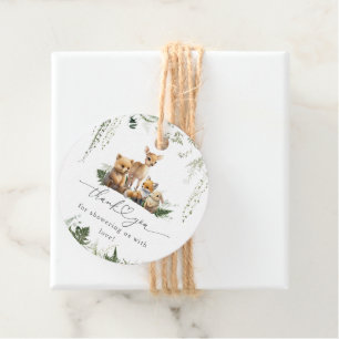 Etiquetas Para Recuerdos Diapé Baby Shower neutro para animales de Woodland