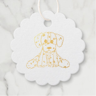 Etiquetas Para Recuerdos Dibujo de perro de peluche dálmata contorno simple