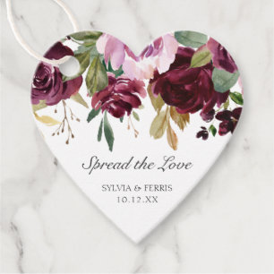 Etiquetas Para Recuerdos Difunde el Amor Bodas Florales Moody Plum