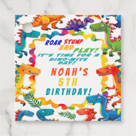 Etiquetas Para Recuerdos Dino-Mite con tema de dinosaurio divertido