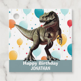 Etiquetas Para Recuerdos Dinosaurio Feliz cumpleaños Grey