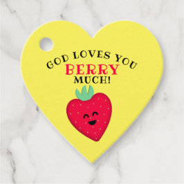 Etiquetas Para Recuerdos Dios te ama Berry mucho corazón de fresa