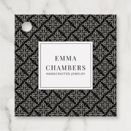 Etiquetas Para Recuerdos Diseñador de joyas Black White Motif Pattern Price