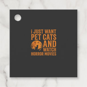 Etiquetas Para Recuerdos Diseño de Halloween de películas de terror de gato