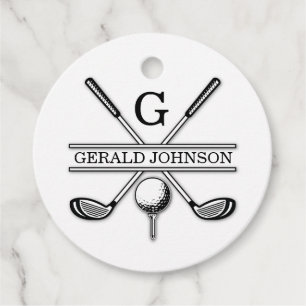 Etiquetas Para Recuerdos Diseño de logotipo de monograma de golf personaliz