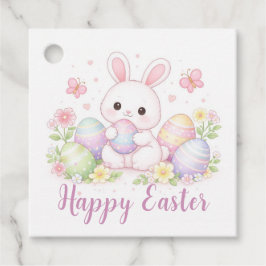 Etiquetas Para Recuerdos Diseño de primavera de Pascua feliz - Conejito de 