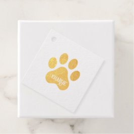 Etiquetas Para Recuerdos Diseño de silueta de nombre de pata de perro