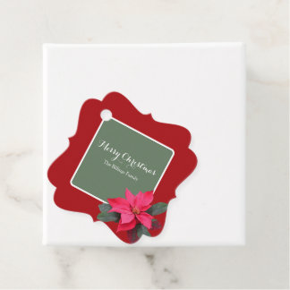Etiquetas Para Recuerdos Diseño de texto personalizable de una sola poinset