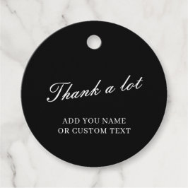 Etiquetas Para Recuerdos Diseño de tipografía 'Gracias' negro elegante
