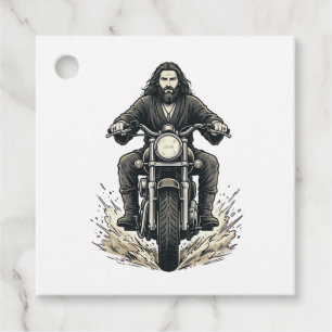 Etiquetas Para Recuerdos Diseño de vector de motorista de motocicleta de gr