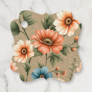 Etiquetas Para Recuerdos Diseño elegante de patrones florales