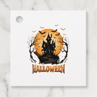 Etiquetas Para Recuerdos Diseño Gráfico de Casa Embrujada de Halloween Murc