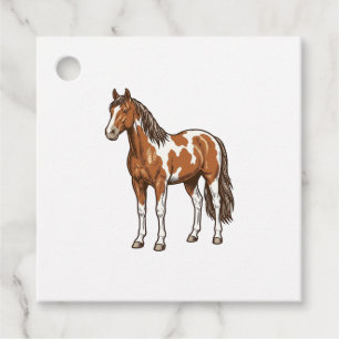 Etiquetas Para Recuerdos Diseño vectorial de caballo Pinto grabado vintage_