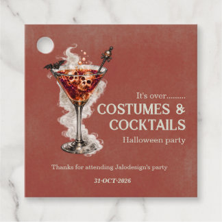 Etiquetas Para Recuerdos Disfraces Elegantes y Cócteles Fiesta de Halloween