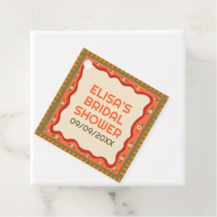 Etiquetas Para Recuerdos Diversión Retro Boho Hecho a Mano DUCHA DE NOVIA P