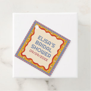 Etiquetas Para Recuerdos Diversión Retro Boho Hecho a Mano DUCHA DE NOVIA P