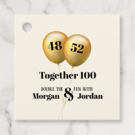 Etiquetas Para Recuerdos Doble celebración conjunta de oro de cumpleaños y 
